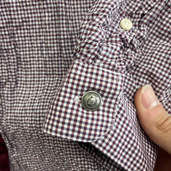 The Kooples Sport Red gingham Plaid Classic Button Up Long sleeve Shirt Men S - Picture 7 of 15